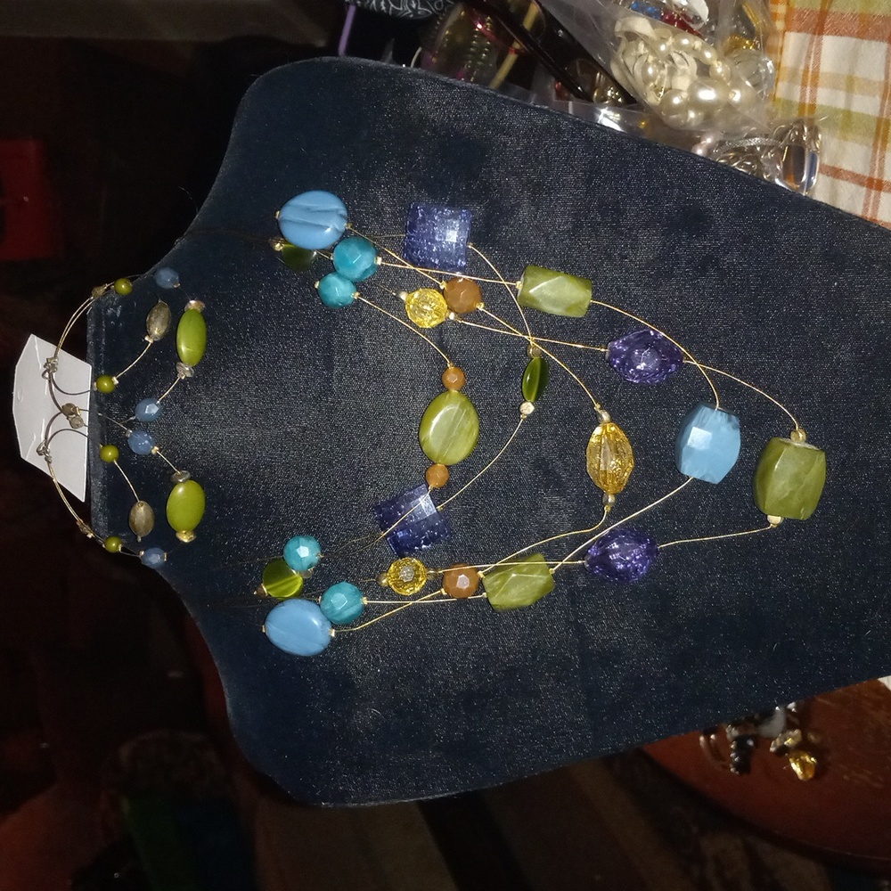 Beaded Necklace and Earrings